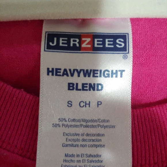 Jerzees Pink Short Sleeve Tee Classic Crew Neck S - Picture 2 of 4